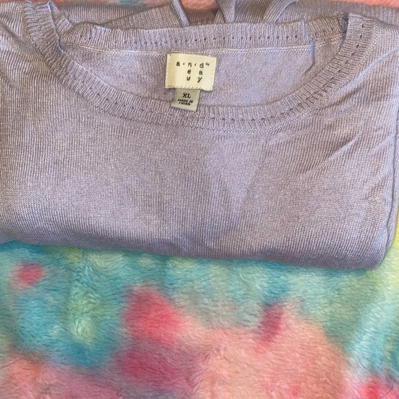 Purple Crew Neck Lightweight Sweater sz xl long sleeve like new - Picture 2 of 10